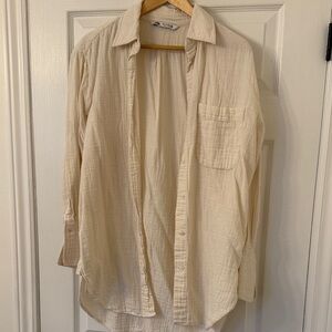 Zara Men's Beige Button Down Shirt